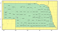 Counties Map of Nebraska