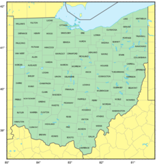 Counties Map of Ohio