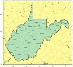 Counties Map of West Virginia