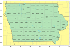 Counties Map of Iowa