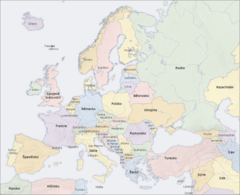 Europe Countries Map Cs