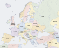 Europe Countries Map Lt