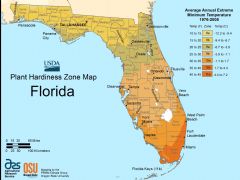 Florida Plant Hardiness Zone Map