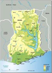 Ghana Topographic Map