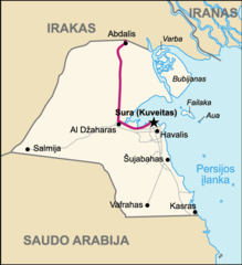 Highway of Death  Map of Kuwait (lithuanian)