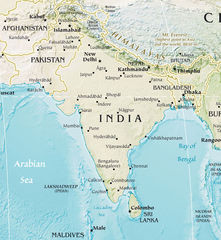 India Pakistan Physical Map