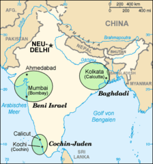 Indian Jews Communities Map De