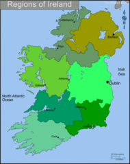 Ireland Regions Map