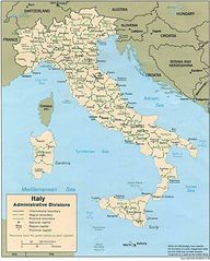 Italy Division Administrative Map 1996