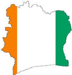 Ivory Coast Flag Map