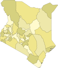 Kenya Districts Colored