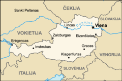 Map of Austria (lithuanian)