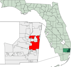 Map of Florida Highlighting Fort Lauderdale