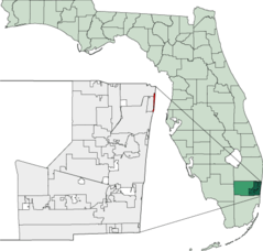 Map of Florida Highlighting Hillsboro Beach