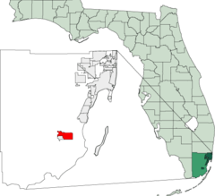 Map of Florida Highlighting Homestead