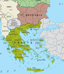 Map of Greece And Bulgaria