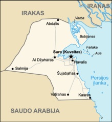 Map of Kuwait (lithuanian)