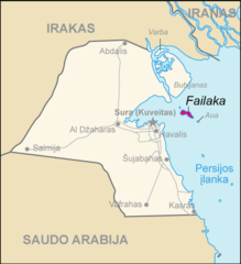 Map of Kuwait Failaka (lithuanian)