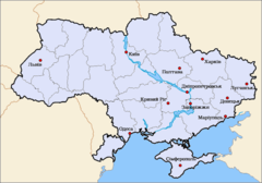 Map of Ukrainian Premier League 2008 09 Ukrainian