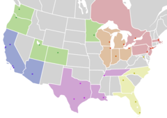 Map of Usa And Canada, Nba, Zoom