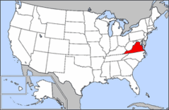 Map of Usa Highlighting Virginia