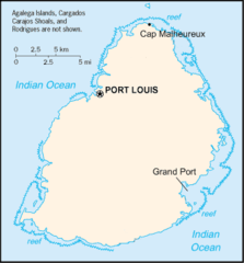 Mauritius Map With Historical Places