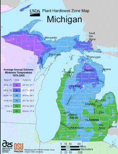 Michigan Plant Hardiness Zone Map