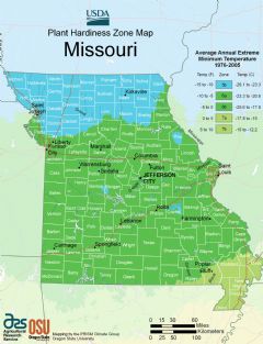 Missouri Plant Hardiness Zone Map