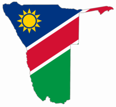 Namibia Flaggen Karte