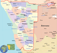 Namibia Political Map