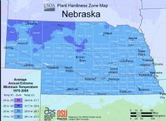 Nebraska Plant Hardiness Zone Map