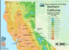 North California Plant Hardiness Zone Map