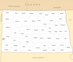 North Dakota County Map