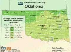 Oklahoma Plant Hardiness Zone Map