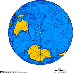 Orthographic Projection Centred Over the Bounty Islands