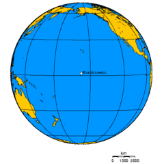 Orthographic Projection Over Kiritimati