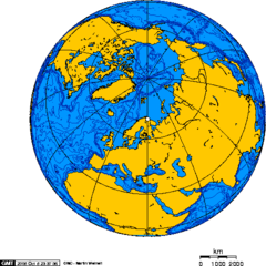 Orthographic Projection Over Kirkenes Norway