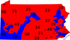 Pa State Senate Districts By Party