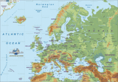 Physical Map of Europe