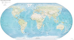 Physical World Map 2012