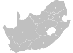 South Africa Provinces Numbered