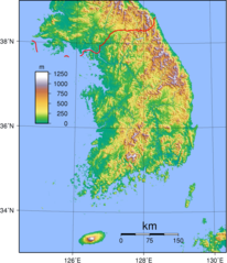 South Korea Topography