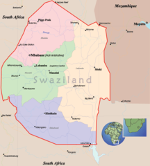 Swaziland Political Map