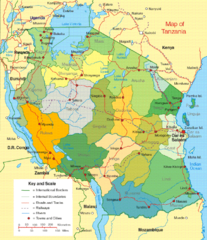 Tanzania Political Map