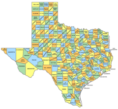 Texas Counties Map 2