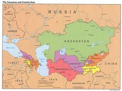 The Caucasus And Central Asia  Political Map