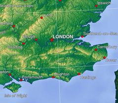 Topographic Map of London