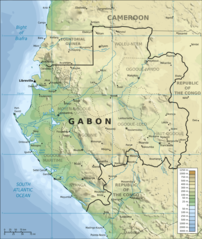 Topographic Map of Gabon En