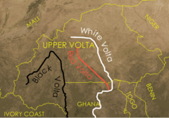 Upper Volta Map With Rivers