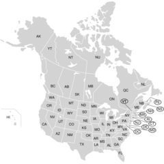 Usa And Canada With Names